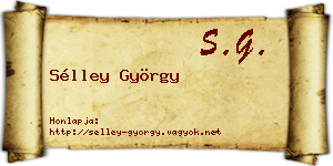 Sélley György névjegykártya